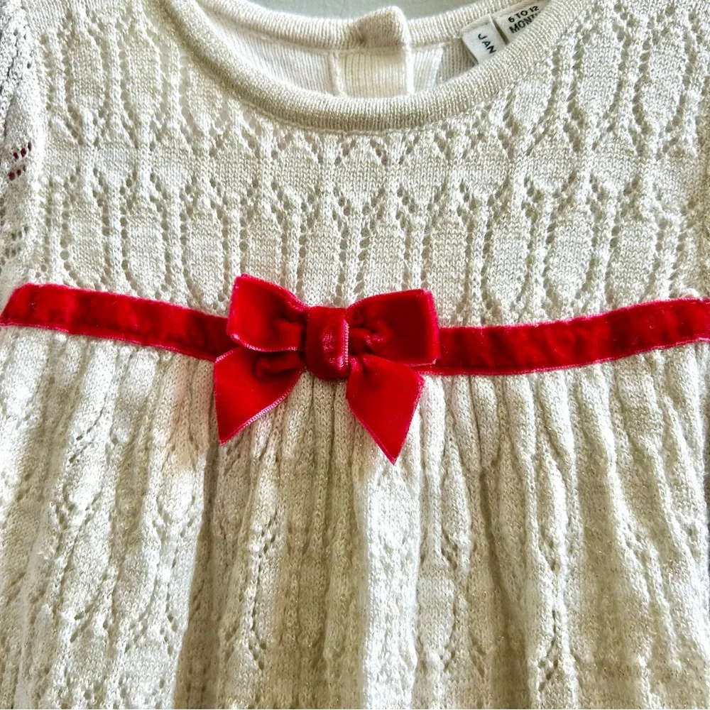 Janie And Jack Baby Shimmer Sweater Dress, Size 6-12 Months